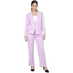 jangid fashion Cotton Blend Women's Blazer, Pant, and Inner Three-Piece Set- Suitable for Casual and Formal Wear-Lavender-picture-36