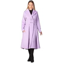 jangid fashion Winter Jacket for Women, Overcoat, Long Dress Coat, Full Sleeve Polyester Double Breasted Coat-Lavender-picture-13