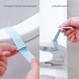 jannat impex Toilet Seat Lifter Band | Self-Adhesive Toilet Seat Lifter Lid Handle (2 pics) Adhesive Fit Toilet Seat Lid Lock image 3