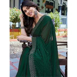 JANOI Embellished Sequinned Poly Georgette Heavy Work Saree-picture-15