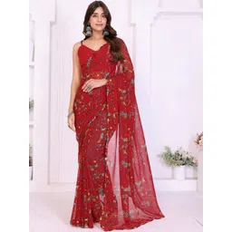 JANOI Ethnic Motifs Poly Georgette Fusion Fashion Saree-picture-23