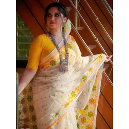 JANOI Ethnic Motifs Silk Blend Fusion Fashion Saree-picture-21