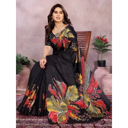JANOI Floral Art Silk Fusion Saree-picture-38