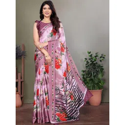 JANOI Floral Poly Chiffon Saree image 5
