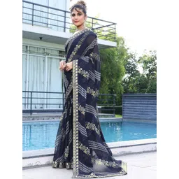 JANOI Floral Poly Georgette Designer Saree-picture-23