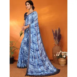 JANOI Floral Poly Georgette Designer Saree-picture-21