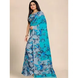 JANOI Floral Poly Georgette Fusion Fashion Saree-picture-23