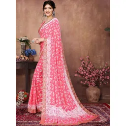 JANOI Floral Poly Georgette Saree-picture-32