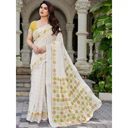 JANOI Floral Silk Blend Handloom Chanderi Saree-picture-25