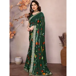 JANOI Poly Georgette Designer Saree image 1