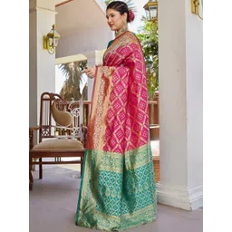 JANOI Woven Design Zari Silk Blend Banarasi Saree-picture-36