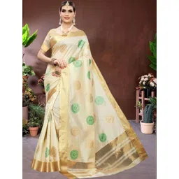JANOI Woven Design Zari Silk Cotton Handloom Fashion Saree-picture-30