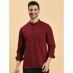 JAPS Men Classic Mandarin Collar Solid Casual Shirt-picture-22