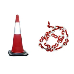Japsin Instrumentation PVC Traffic Safety Cone (Pack of 20) with 20m Chain-picture-38