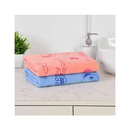 JARS Collections 100% Microfiber Very Soft Cartoon Animal Print Baby Bath Towel Pack of 2 - Multicolor-picture-28