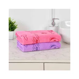 JARS Collections 100% Microfiber Very Soft Cartoon Animal Print Baby Bath Towel Pack of 2 -Multicolor-picture-14
