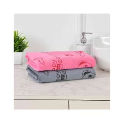 JARS Collections 100% Microfiber Very Soft Cartoon Animal Print Baby Bath Towel Pack of 2 -Multicolor-picture-29