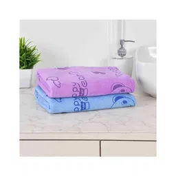 JARS Collections 100% Microfiber Very Soft Cartoon Animal Print Baby Bath Towel Pack of 2 -Multicolor-picture-13