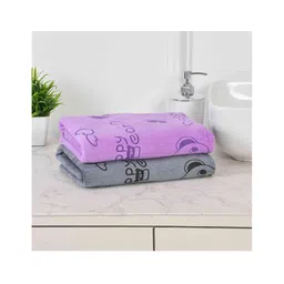 JARS Collections 100% Microfiber Very Soft Cartoon Animal Print Baby Bath Towel Pack of 2 -Multicolor-picture-16