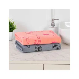 JARS Collections 100% Microfiber Very Soft Cartoon Animal Print Baby Bath Towel Pack of 2 -Multicolor-picture-17