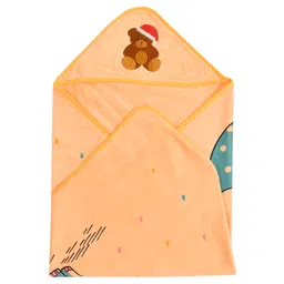 Jars Collections Baby Knit Terry Cartoon Print Hooded Towel - Orange-picture-24