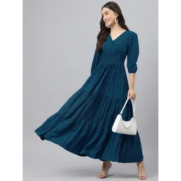 Jash Creation Applique Crepe Fit & Flare Maxi Dress-picture-12