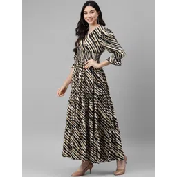 Jash Creation designer Printed V-Neck Tiered Long Dress Flared Maxi Dress for Women-picture-40