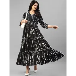 Jash Creation designer Printed V-Neck Tiered Long Dress Flared Maxi Dress for Women-picture-19
