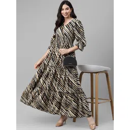 Jash Creation designer Printed V-Neck Tiered Long Dress Flared Maxi Dress for Women-picture-28