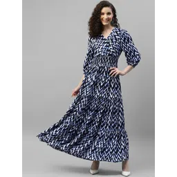 Jash Creation designer Printed V-Neck Tiered Long Dress Flared Maxi Dress for Women-picture-36