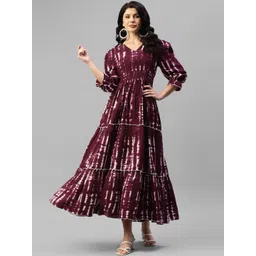 Jash Creation designer Printed V-Neck Tiered Long Dress Flared Maxi Dress for Women-picture-38