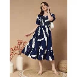 Jash Creation Floral Printed Square Neck Fit And Flare Dresses-picture-34