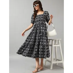 Jash Creation Women Black Crepe Printed Anarkali Kurtas-picture-16