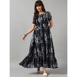 Jash Creation Women Black Crepe Printed Anarkali Kurtas-picture-16