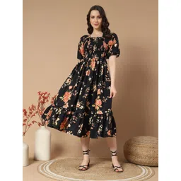 jash creation Women Fit and Flare Black Midi/Calf Length Dress-picture-12