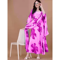 Jash Creation Women Floral Printed Maxi Dress With Dupatta-picture-23
