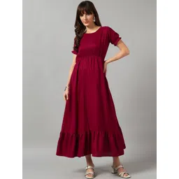 Jash Creation Women Magenta Crepe Solid Anarkali Kurtas-picture-23