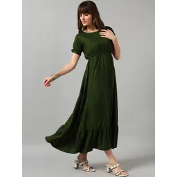 Jash Creation Women Olive Crepe Solid Anarkali Kurtas-picture-19