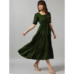 Jash Creation Women Olive Crepe Solid Anarkali Kurtas-picture-15