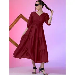 Jash Creation Women Polyester Fit and Flare Dresses-image-20