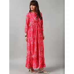 Jash Creation Women Tie & Dye Print Crepe Fit & Flare Maxi Dress-picture-28