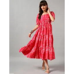 Jash Creation Women Tie and Dye Print Fit & Flare Maxi Dress-picture-31