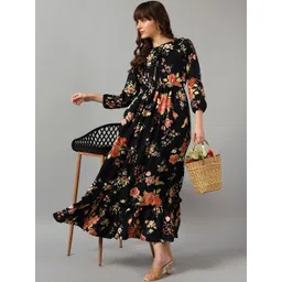 Jash Creation Women Tie-up Neck Tiered Flared Dress-picture-19