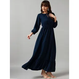 Jash Creation Women Tie-up Neck Tiered Maxi Dress image 1