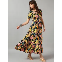 Jash Creation Women Yellow Crepe Printed Anarkali Kurtas-picture-31