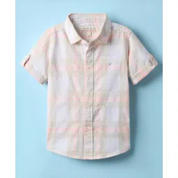 JASH KIDS Cotton Woven Half Sleeves Checkered Shirt - Multicolour-picture-16