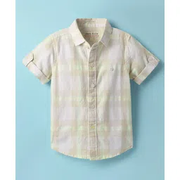 JASH KIDS Cotton Woven Half Sleeves Checkered Shirt - Multicolour-picture-12