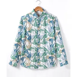 jash kids JASH KIDSWoven Full Sleeves PrintedShirt - Blue & White-picture-24