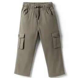 JASH KIDS Twill Woven Full Length Solid Colour Trouser Pant - Olive Green-picture-23