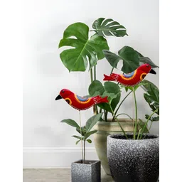 JASMEY HOMES 2-Pcs Red & Yellow Printed Myna Bird Decorative Garden Stakes-picture-21